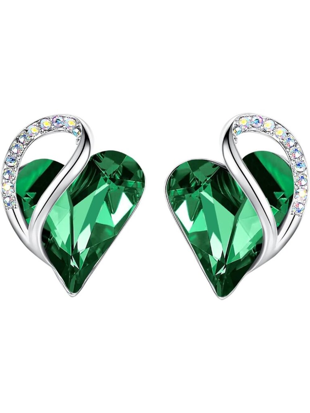 Infinity Love Heart Stud Earrings, Birthstone Healing Stone Jewelry Gift for Her